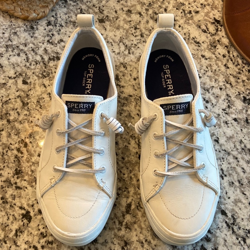 White Sperry slip on women’s